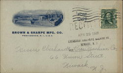 Brown & Sharpe Mfg. Co. Providence, RI Postcard Postcard Postcard