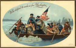 Washington Crossing the Delaware Painting Postcard