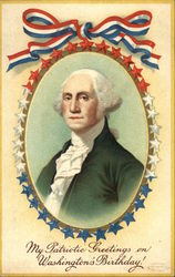 My Patriotic Greetings on Washington's Birthday! Postcard