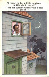 "I want to be a little sunbeam in this dark world!" Black Americana Postcard Postcard Postcard