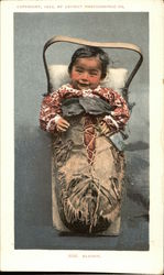 Native American Baby in a Basket Native Americana Postcard Postcard Postcard