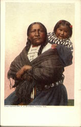 An American Indian Woman carrying a Child on Her Back Postcard