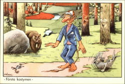 Första kostymen Comic, Funny Postcard Postcard Postcard