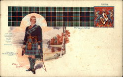 Clan Leslie - Clan Tartan and Coat of Arms Scotland Postcard Postcard Postcard