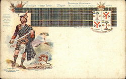 Clan Macalpine - Clan Tartan and Coat of Arms Scotland Postcard Postcard Postcard