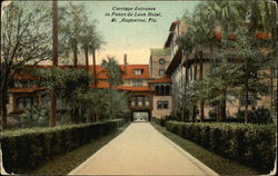 Carriage Entrance to Ponce de Leon Hotel Postcard