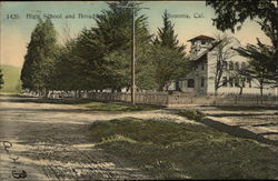 High School and Broadway Postcard