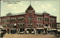 Bates Block & Opera House Attleboro, MA Postcard Postcard Postcard