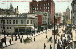 Third and Grand Ave., Looking East Milwaukee, WI Postcard Postcard Postcard