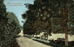 Hill on the Back Stretch, Lowell Auto Race Course Postcard