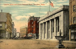 Lincoln Street and Home National Bank Brockton, MA Postcard Postcard Postcard