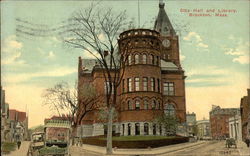 City Hall and Library Postcard