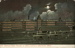 Douglas Shoe Factory at Night, Campello Postcard