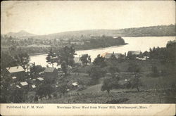 Merrimac River West from Noyes' Hill Merrimacport, MA Postcard Postcard Postcard