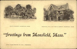 South Common, Memorial Hall and Public Library Postcard