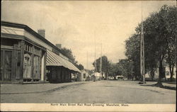 North Main Street Rail Road Crossing Postcard