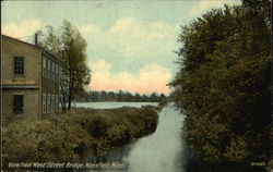 View from West Street Bridge Mansfield, MA Postcard Postcard Postcard