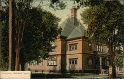 Town Hall Mansfield, MA Postcard Postcard Postcard