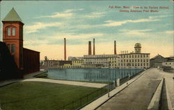 View in the Factory District, showing American Print Works Postcard