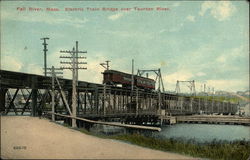 Electric Train Bridge over Taunton River Postcard