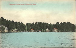 Panorama of Lake Archer Franklin, MA Postcard Postcard Postcard