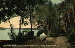 Lake Pearl, Birch Cove, Shore Drive and Boat Landing Wrentham, MA Postcard Postcard Postcard