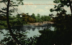 Rustic Bridge, Hopedale Pond Massachusetts Postcard Postcard Postcard