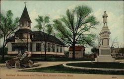 Soldiers' Monument and Town Hall Easton Centre, MA Postcard Postcard Postcard