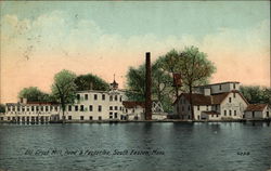 Old Grist Mill, Pond & Factories South Easton, MA Postcard Postcard Postcard