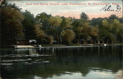 Boat and Canoe Houses, Lake Waushakum Postcard