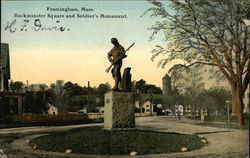 Buckminster Square and Soldier's Monument Framingham, MA Postcard Postcard Postcard