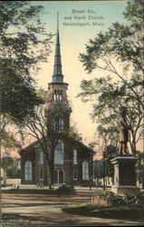 Brown Sq., and North Church Postcard