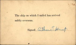 YMCA - The Ship On Which I Sailed Has Arrived Safely Overseas Navy Postcard Postcard Postcard