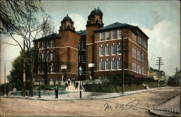 Mary Hemenway School Dorchester, MA Postcard