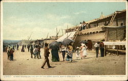 Street Scene on the Day of the Corn Dance Santo Domingo, NM Postcard Postcard Postcard