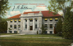 Carnegie Library, Washburn College Postcard