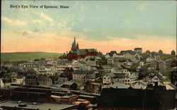 Bird's-Eye View of Spencer, Mass. Massachusetts Postcard Postcard Postcard