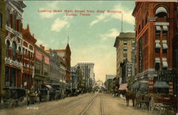 Looking Down Main Street from Elks' Building Dallas, TX Postcard Postcard Postcard