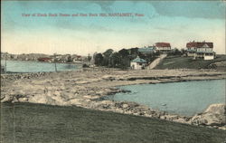 View of Black Rock House and Gun Rock Hill, Nantasket Hull, MA Postcard Postcard Postcard