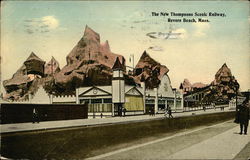 The New Thompson Scenic Railway Revere Beach, MA Postcard Postcard Postcard