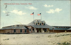 Cliff Beach Bath House Postcard