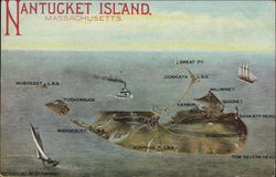 Nantucket Island, Massachhusetts Massachusetts Postcard Postcard Postcard