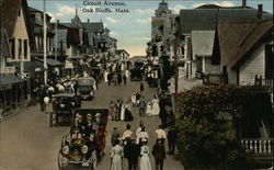 View of Circuit Avenue Oak Bluffs, MA Postcard Postcard Postcard