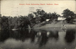 Pomp's Pond Swimming Beach Andover, MA Postcard Postcard Postcard