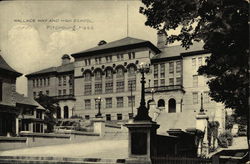 Wallace Way and High School Postcard