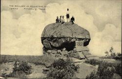 The Boulder of Rollstone Hill Fitchburg, MA Postcard Postcard Postcard