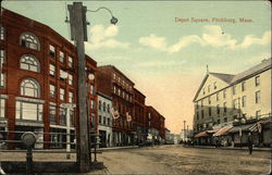 Depot Square Fitchburg, MA Postcard Postcard Postcard