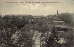 Bird's Eye View, Mt Holyoke College and Lake Nonotuck South Hadley, MA Postcard Postcard Postcard