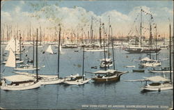 New York Fleet at Anchor, Marblehead Harbor Postcard