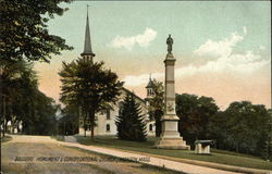 Soldiers Monument and Congregational Church Postcard